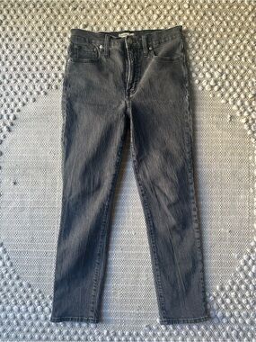 Madewell The Perfect Vintage Straight Jeans Women's Sz 28 Black Denim